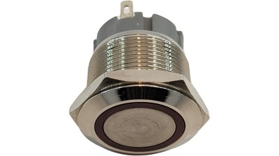 Антивандальна кнопка без фіксації 220V d22mm h24mm червона (19473)