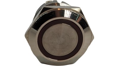 Антивандальна кнопка без фіксації 220V d22mm h24mm червона (19473)