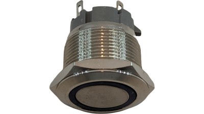 Антивандальна кнопка без фіксації 220V d22mm h24mm синя (19474)