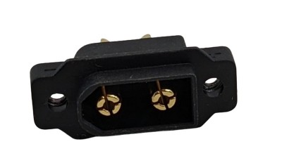 Конектор врізний XT60E мама Amass чорний з кришкою (20079)