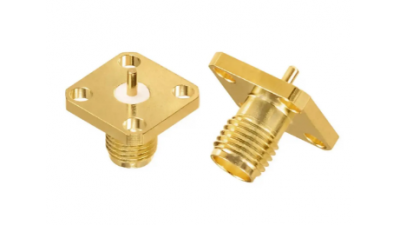 Розетка фланцева приладова SMA Female SMA-KFD-3 роз'єм гніздо монтажне прямокутне на панель 12.7*12.7 мм під 4 гвинта (20857)