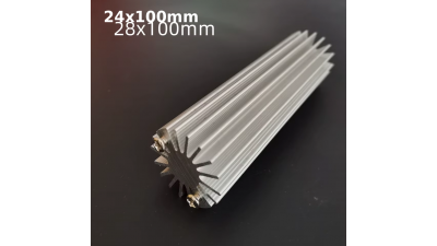 Алюмінієвий радіатор круглий 24x100мм високої потужності для світлодіодів і DIY (20868)