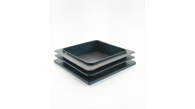 Заглушка квадратна внутрішня 100х100 мм плоска чорна (20872)