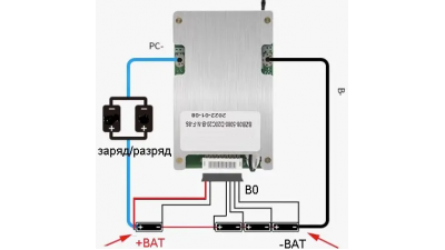 BMS Li-Ion 8S 20А 24V(34 V) Ustar (23000)