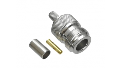Роз'єм обтискний N type Female (мама) на кабель RG58 RG142 RG223 LMR-195 SYV50-3 3D-FB коннектор N типу гніздо (20715)