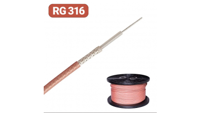 RG-316 U Коаксіальний кабель тефлоновий, посріблений 1м (20776)