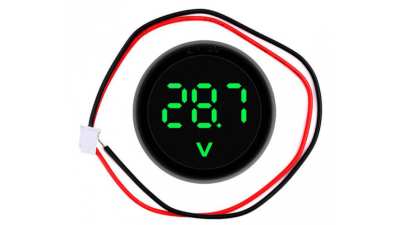 Врізний цифровий вольтметр круглий 12V - 24V (DC4 - 100V) D30 (20753)
