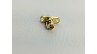 Розетка приладова фланцева SMA Female, роз'єм гніздо монтажне прямокутне на панель 16 * 5.7 мм під 2 гвинта (20761)