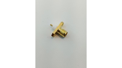 Розетка приладова фланцева SMA Female, роз'єм гніздо монтажне прямокутне на панель 16 * 5.7 мм під 2 гвинта (20761)