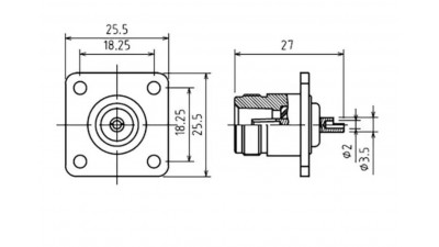 Гніздо N для встановлення на корпус.(мама) N-KFD (20789)