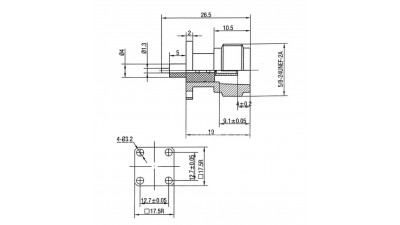 Роз'єм ВЧ (мама) фланцевий N type female (20791)