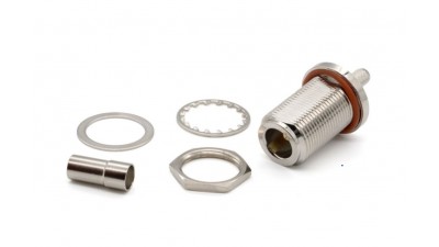 Гніздо на корпус N Female (мама, розетка) роз'єм під пайку та обтиск на кабель RG58 RG142 RG223 LMR 195 SYV50-3 (20792)