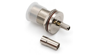 Гніздо на корпус N Female (мама, розетка) роз'єм під пайку та обтиск на кабель RG58 RG142 RG223 LMR 195 SYV50-3 (20792)