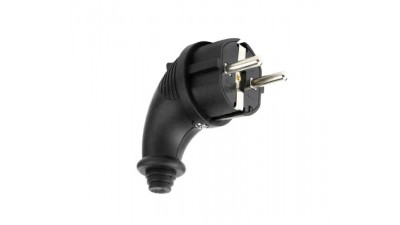 Вилка кутова 250V 16А каучукова 2Р+РЕ  (20957)