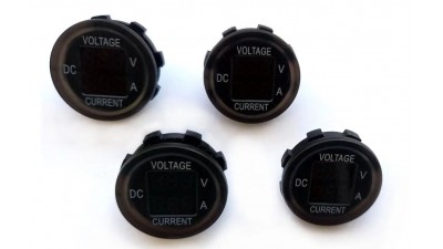 DC вольтметр-амперметр DC 9V-48V 0-10A круглий (20828)