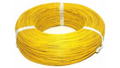 Ізольований кабель багатожильний силікон 24AWG UL3239 3kV 180C жовтий 1м (20973)